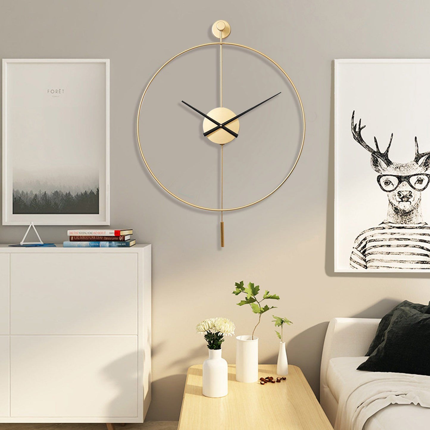 【 Extra $20 Off Now】Modern Minimalist Large Wall Clock with Pendulum
