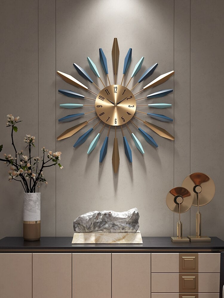 Nordic Metal Feather Wall Clock - Novus Decor Wall Decor