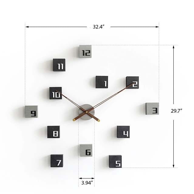 Square Modern Wooden Wall Clock - Novus Decor Wall Decor
