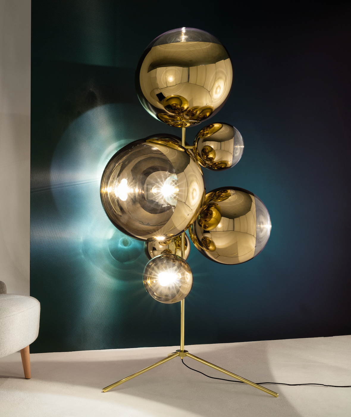 Mirror Ball Stand Chandelier