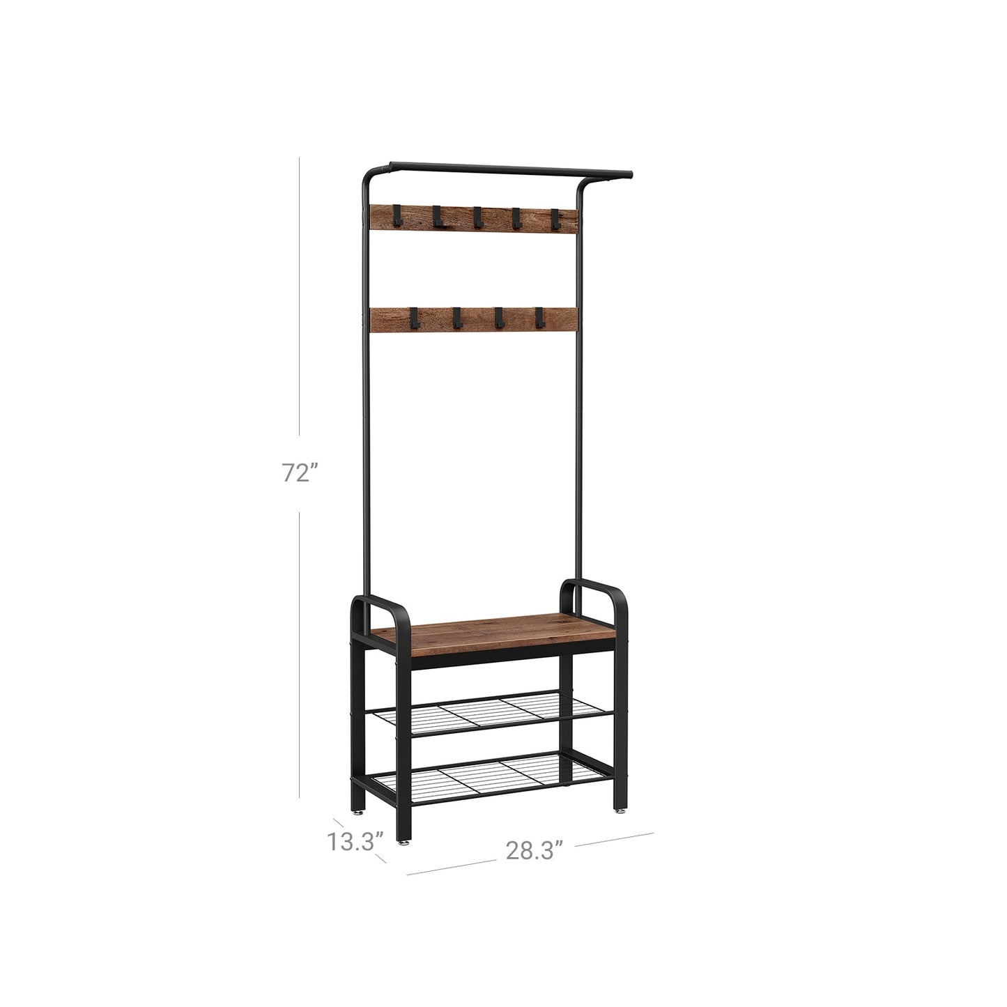 Coat Rack Hazelnut Brown and Black