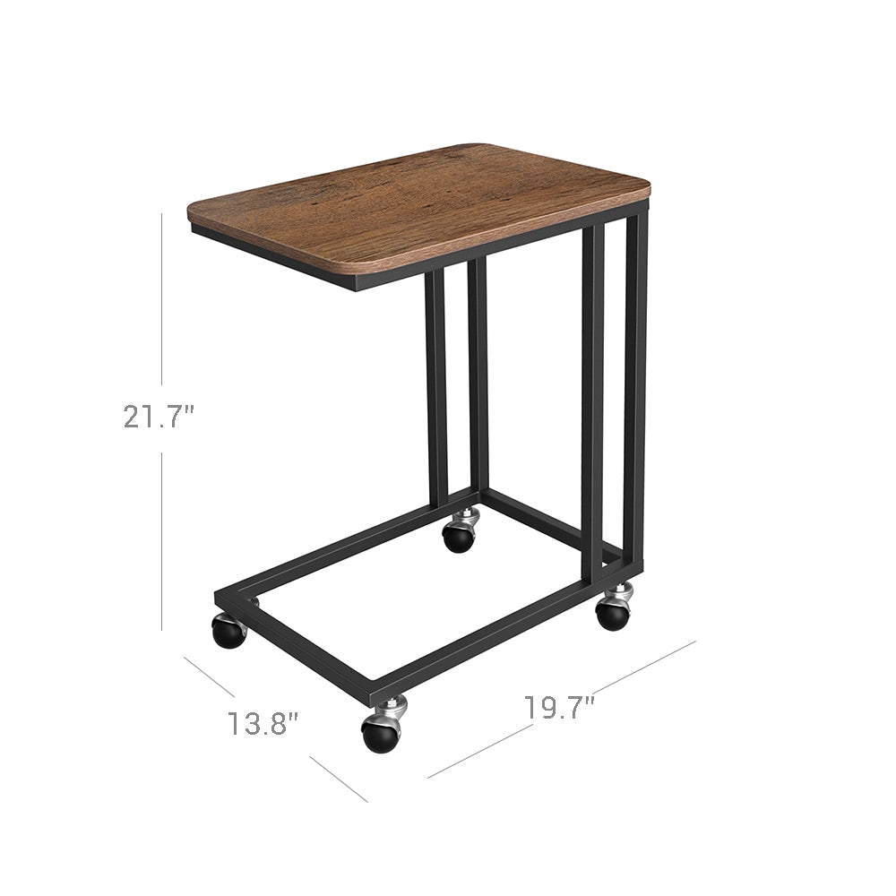 C Shaped Snack Table with Metal Frame