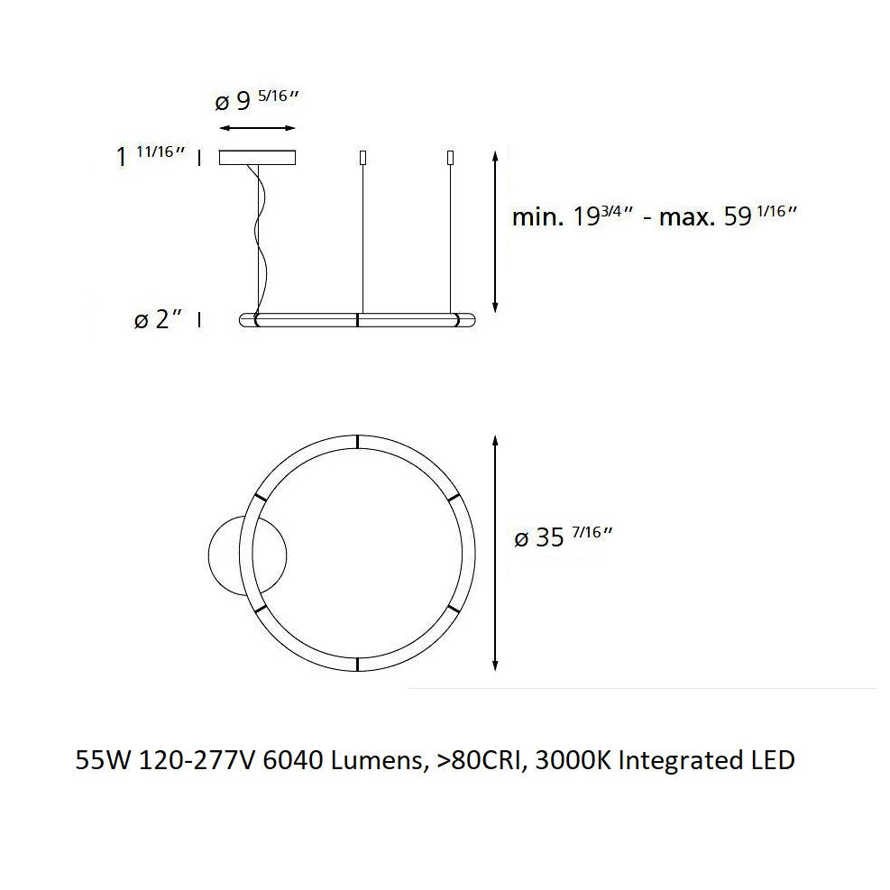 Alphabet of Light Circular Suspension Light