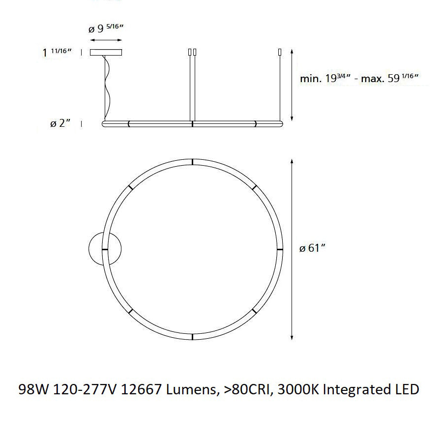 Alphabet of Light Circular Suspension Light