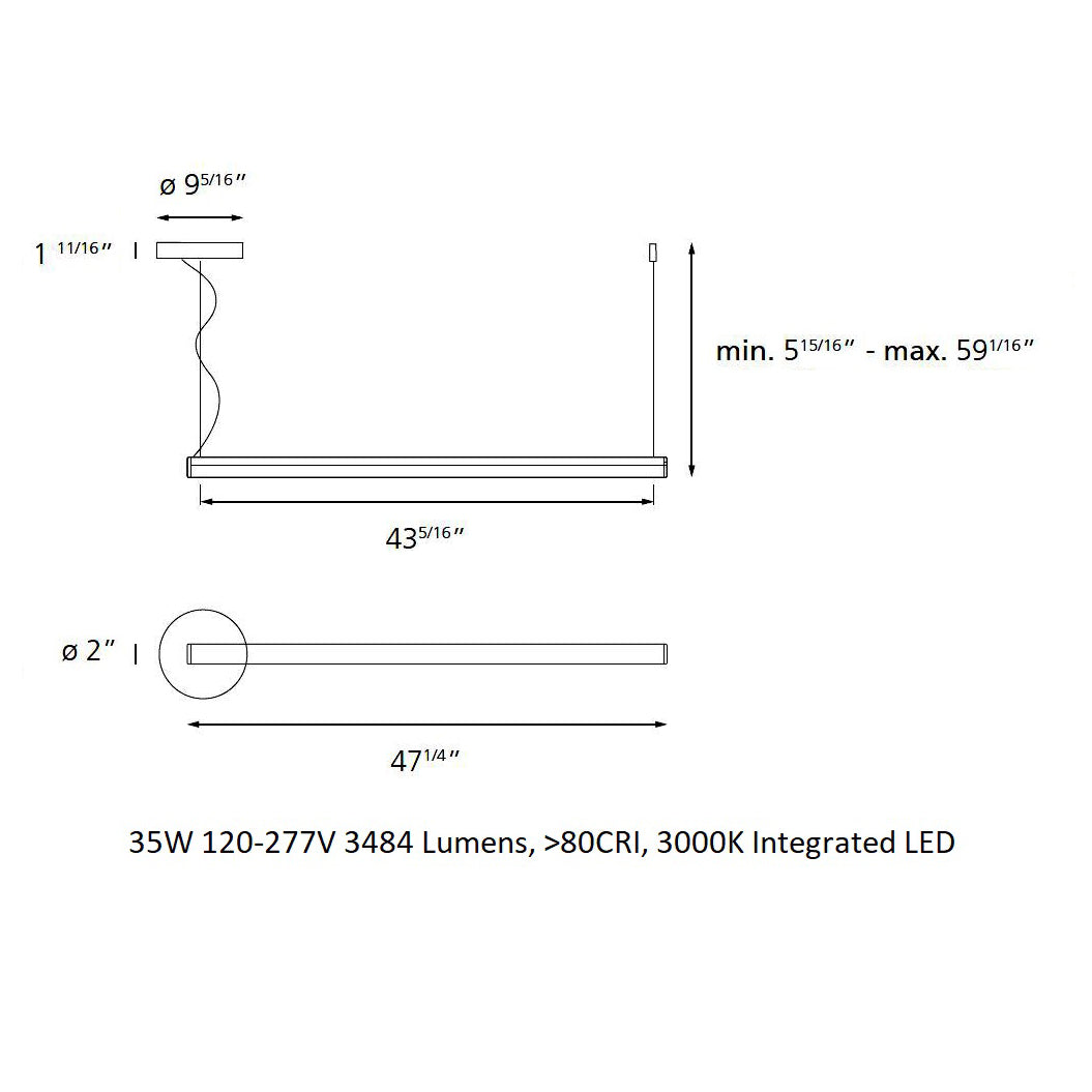 Alphabet of Light Linear Suspension Light