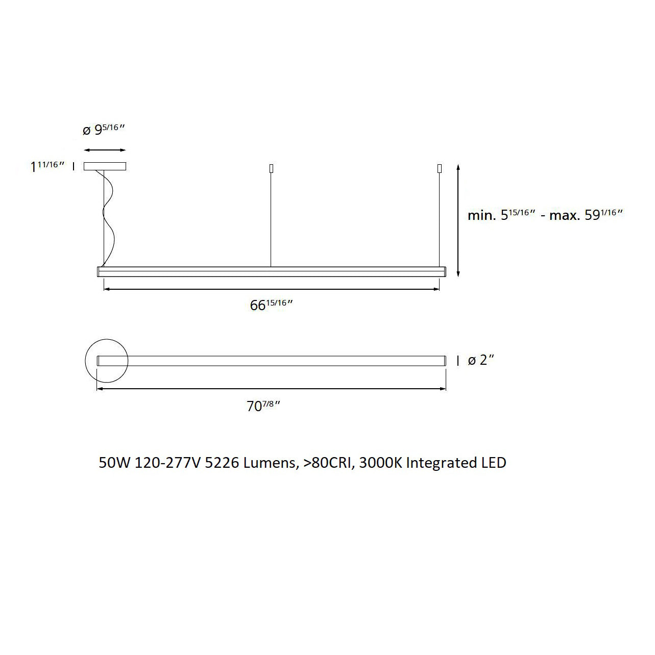 Alphabet of Light Linear Suspension Light