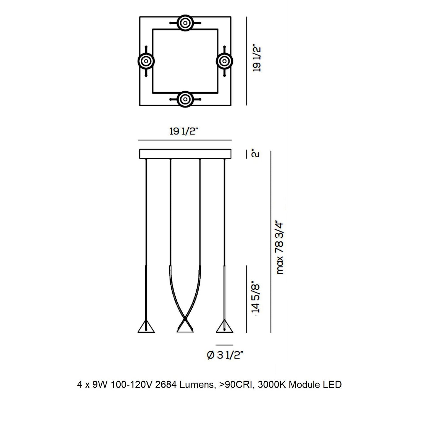 Jewel Square Pendant Light