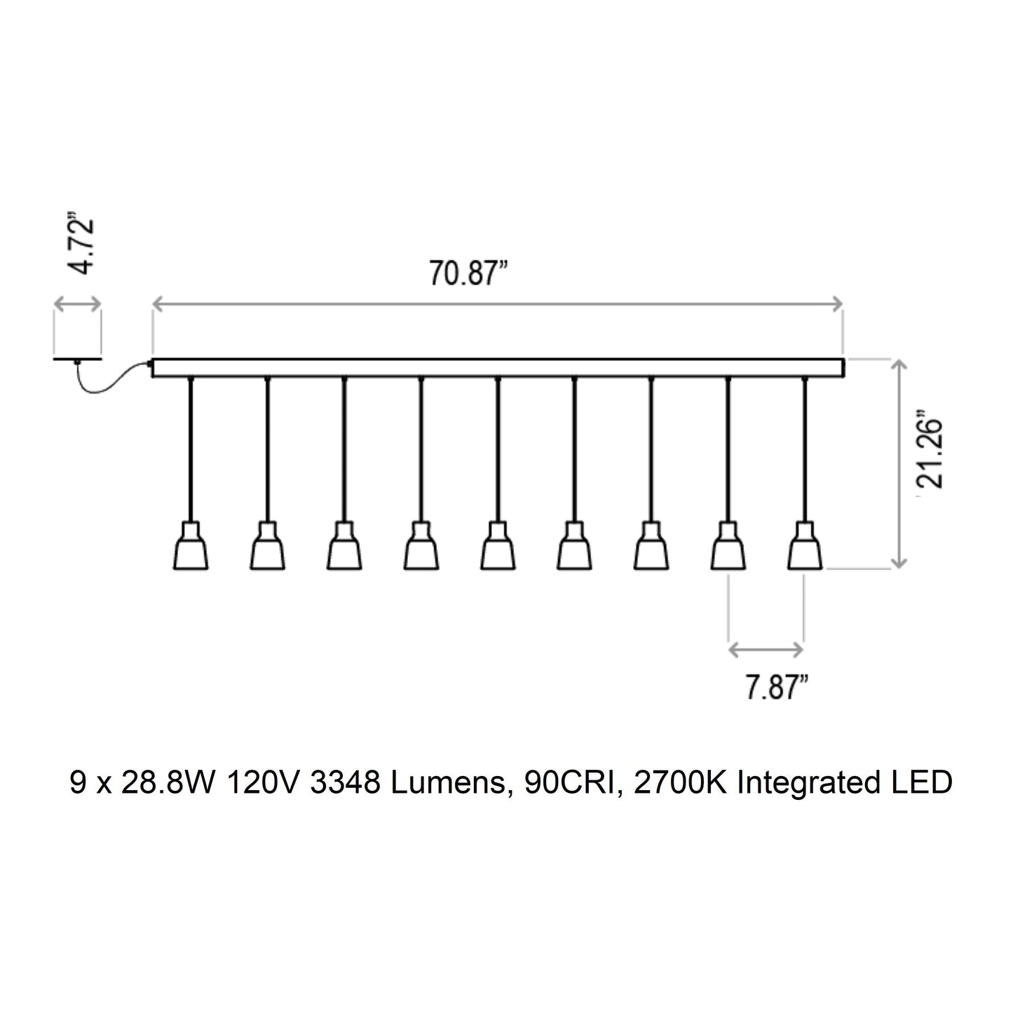 Drip Linear LED Semi Flush Mount