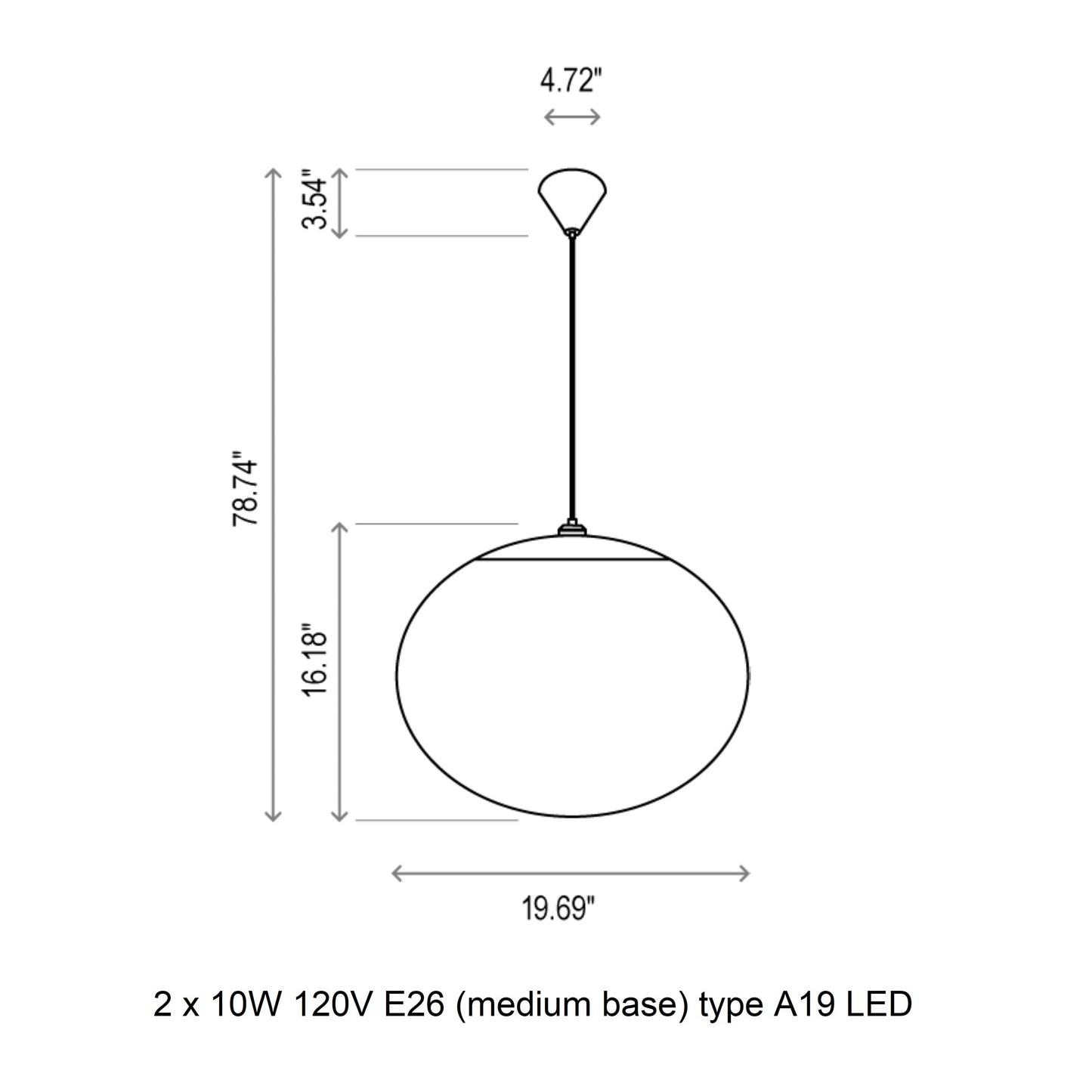 Elipse Outdoor Pendant Light
