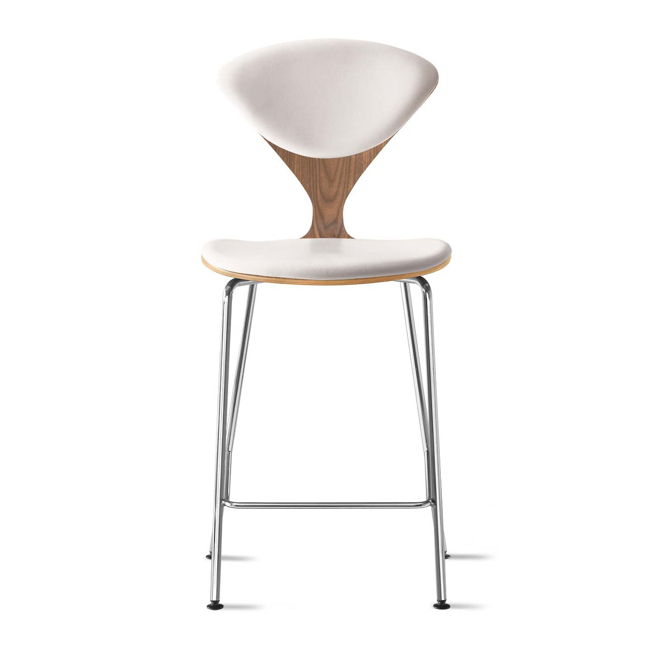 Bar Stool with Chrome Base - Upholstered Seat and Back