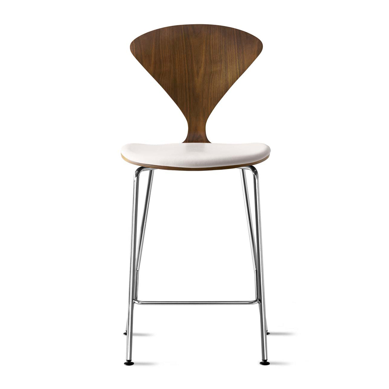 Bar Stool with Chrome Base - Upholstered Seat
