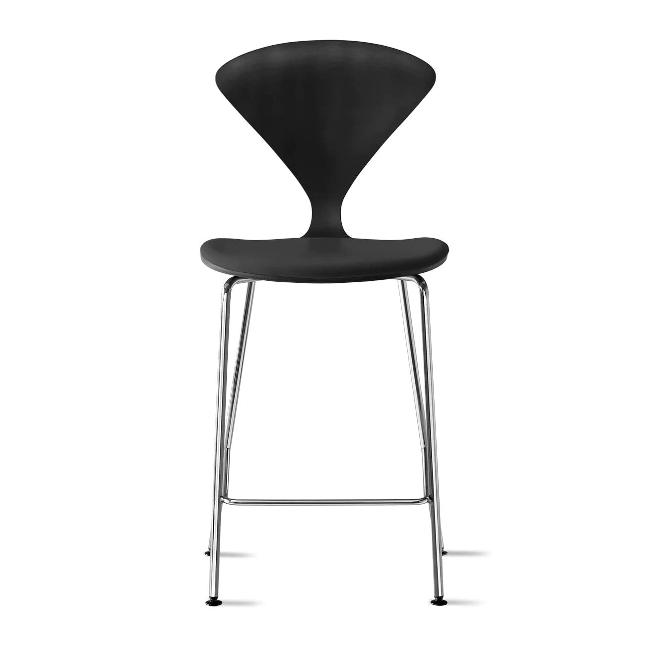 Bar Stool with Chrome Base - Upholstered Seat