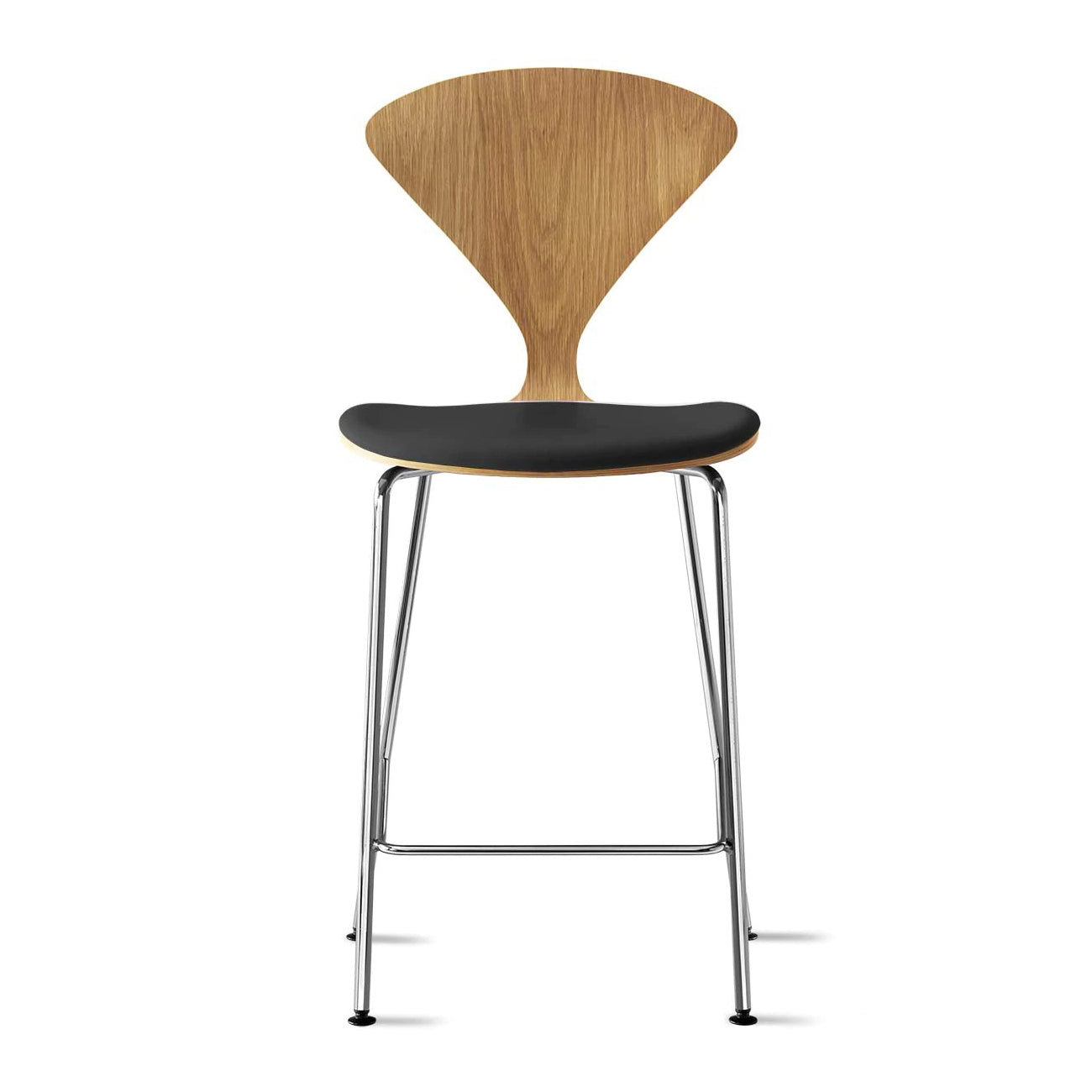 Bar Stool with Chrome Base - Upholstered Seat