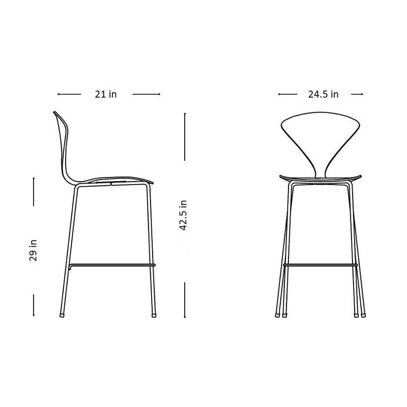 Bar Stool with Chrome Base