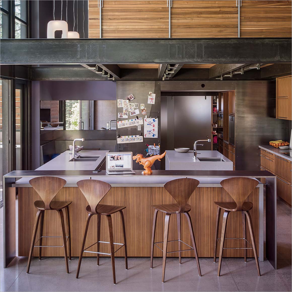 Bar Stool with Wood Base