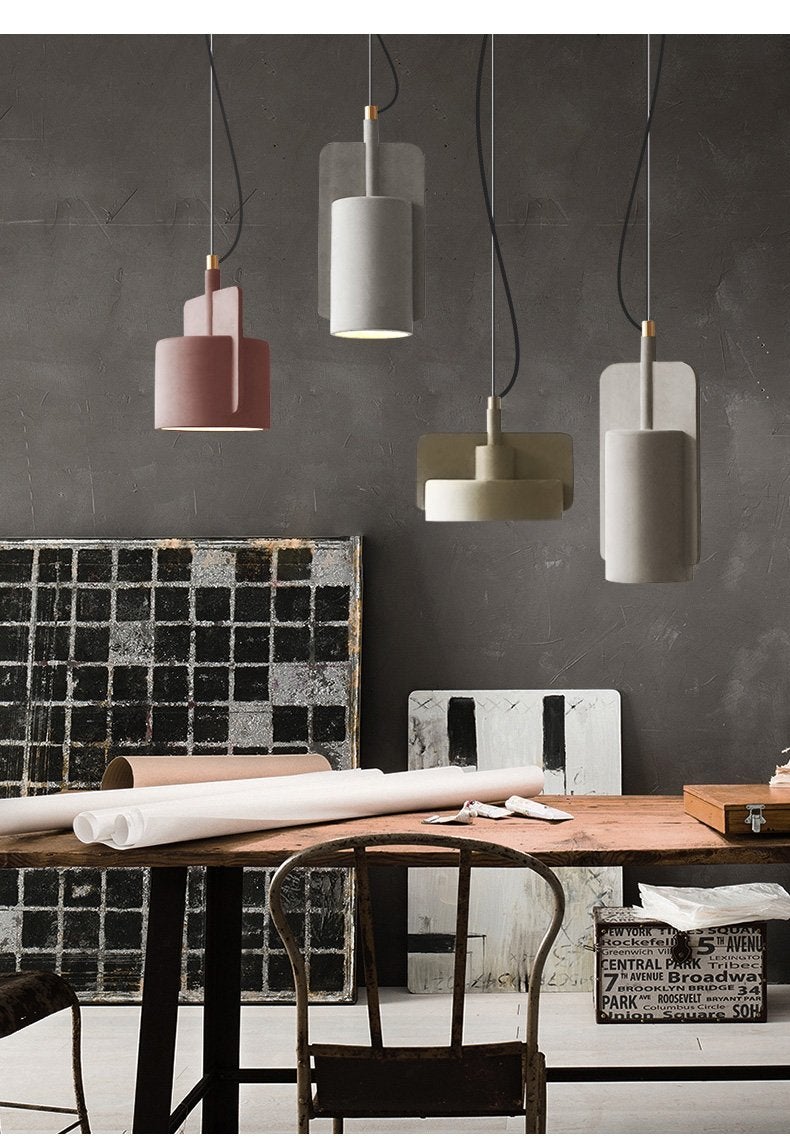Runa Cement Industrial Pendant Light