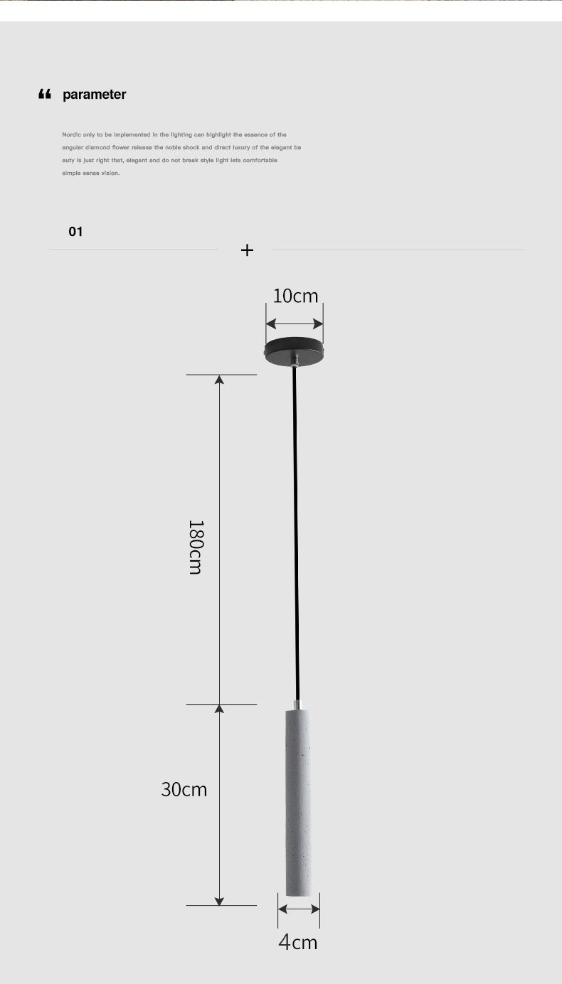 Raum Cement Minimal Pendant Light