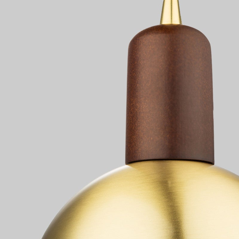 Cusi Wooden Brass Pendant Light