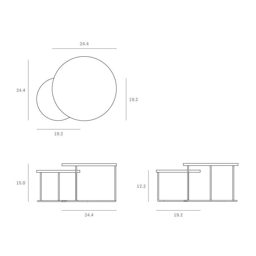Small Tray Round Coffee Table Set