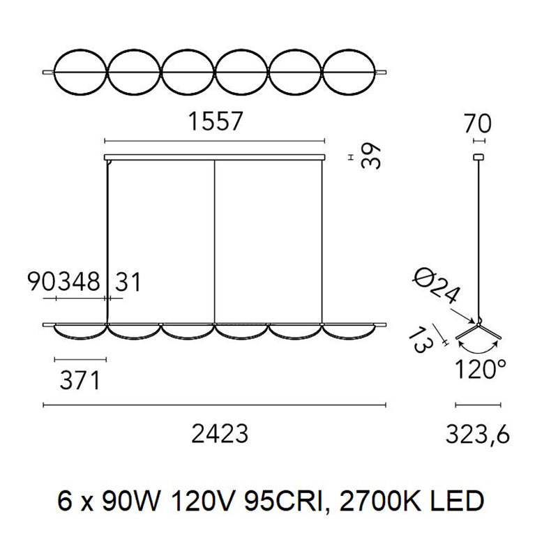 Almendra Linear Pendant Light