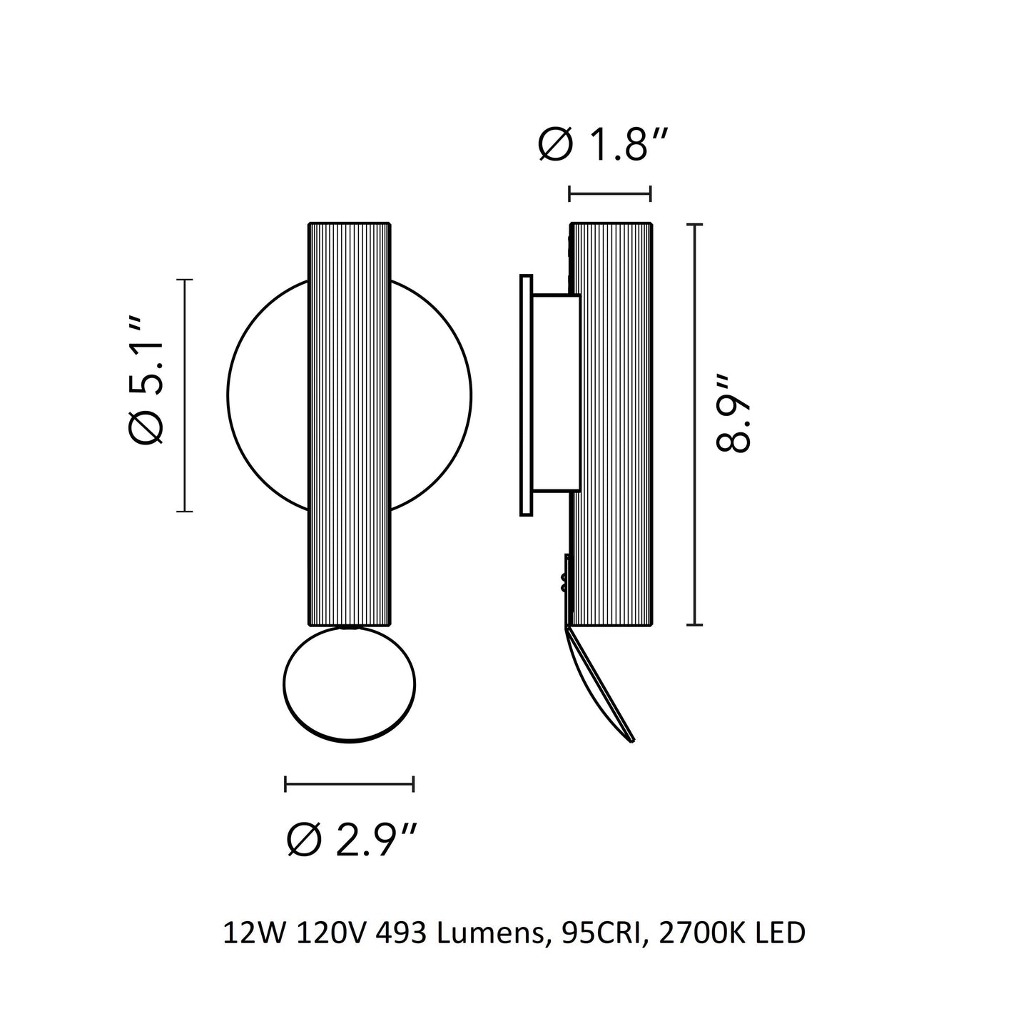 Flauta Wall Sconce