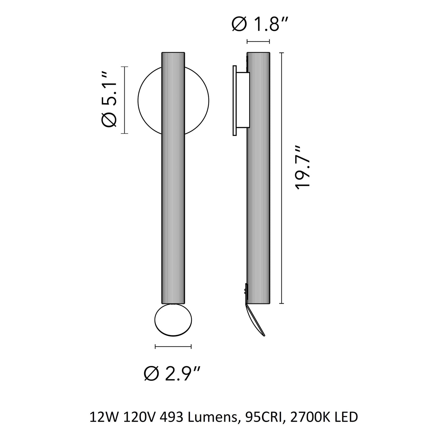 Flauta Wall Sconce