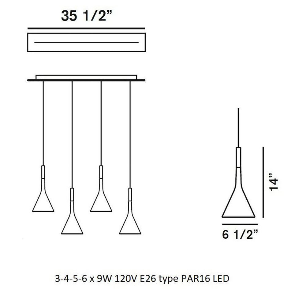 Aplomb Small Linear Multi Light LED Pendant Light