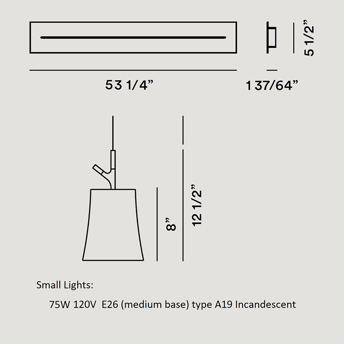 Birdie Long Linear Multi Light Pendant Light