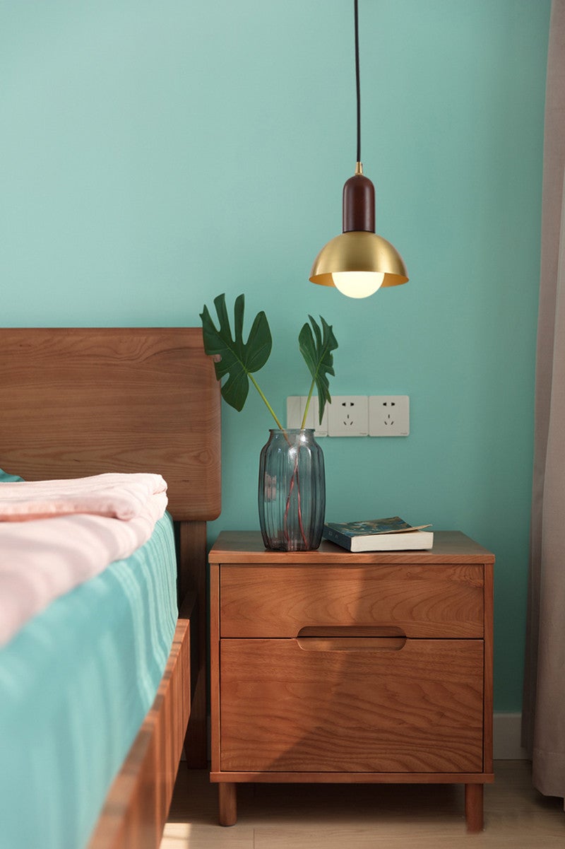 Cusi Wooden Brass Pendant Light