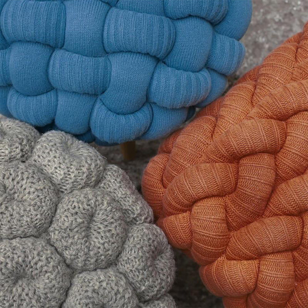 Knitted Knot Blue Stool