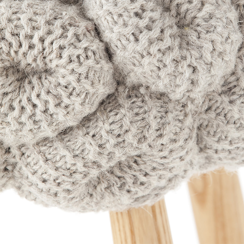 Knitted Rings Grey Stool