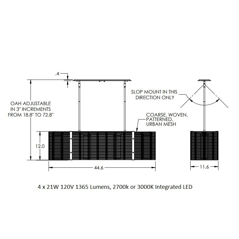 Downtown Mesh Linear Suspension Light