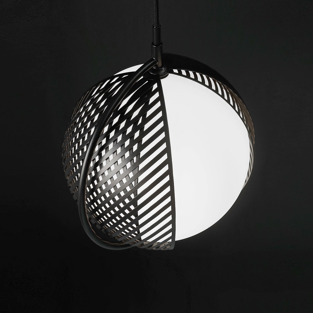 Drena Abstract Caged Sphere Pendant Light