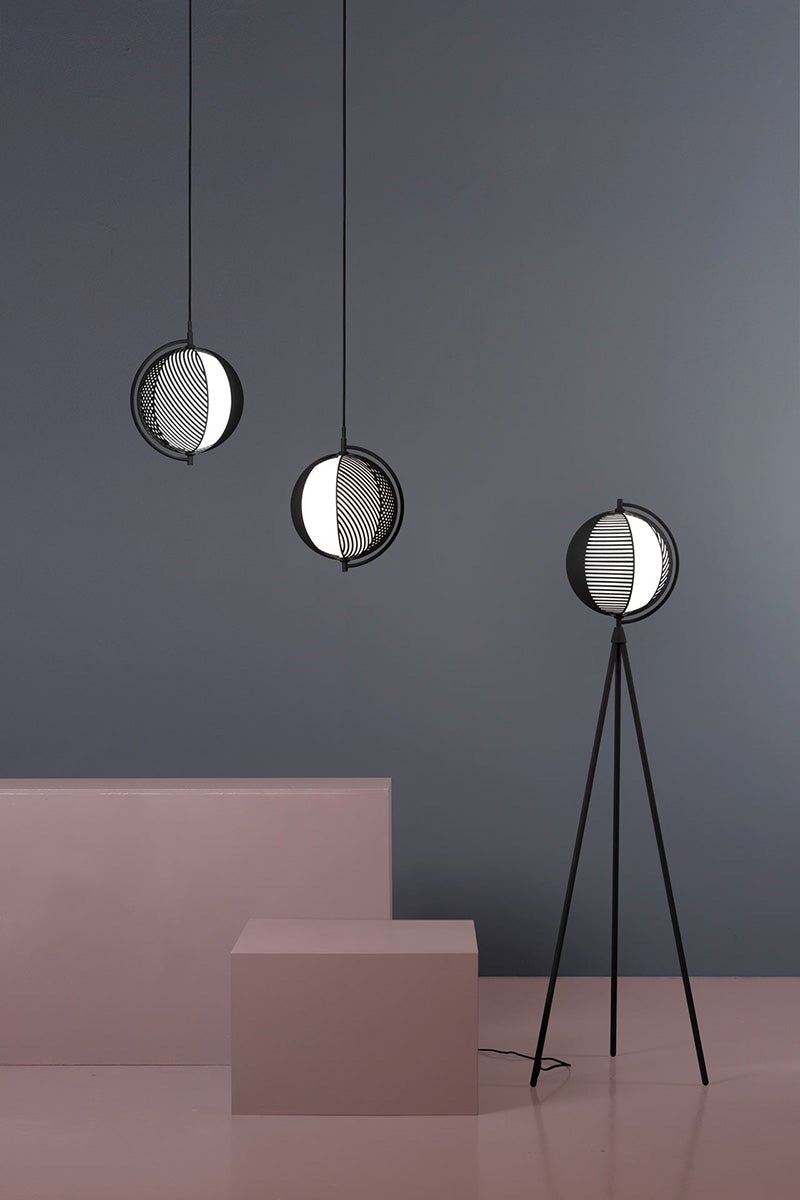 Drena Abstract Caged Sphere Pendant Light