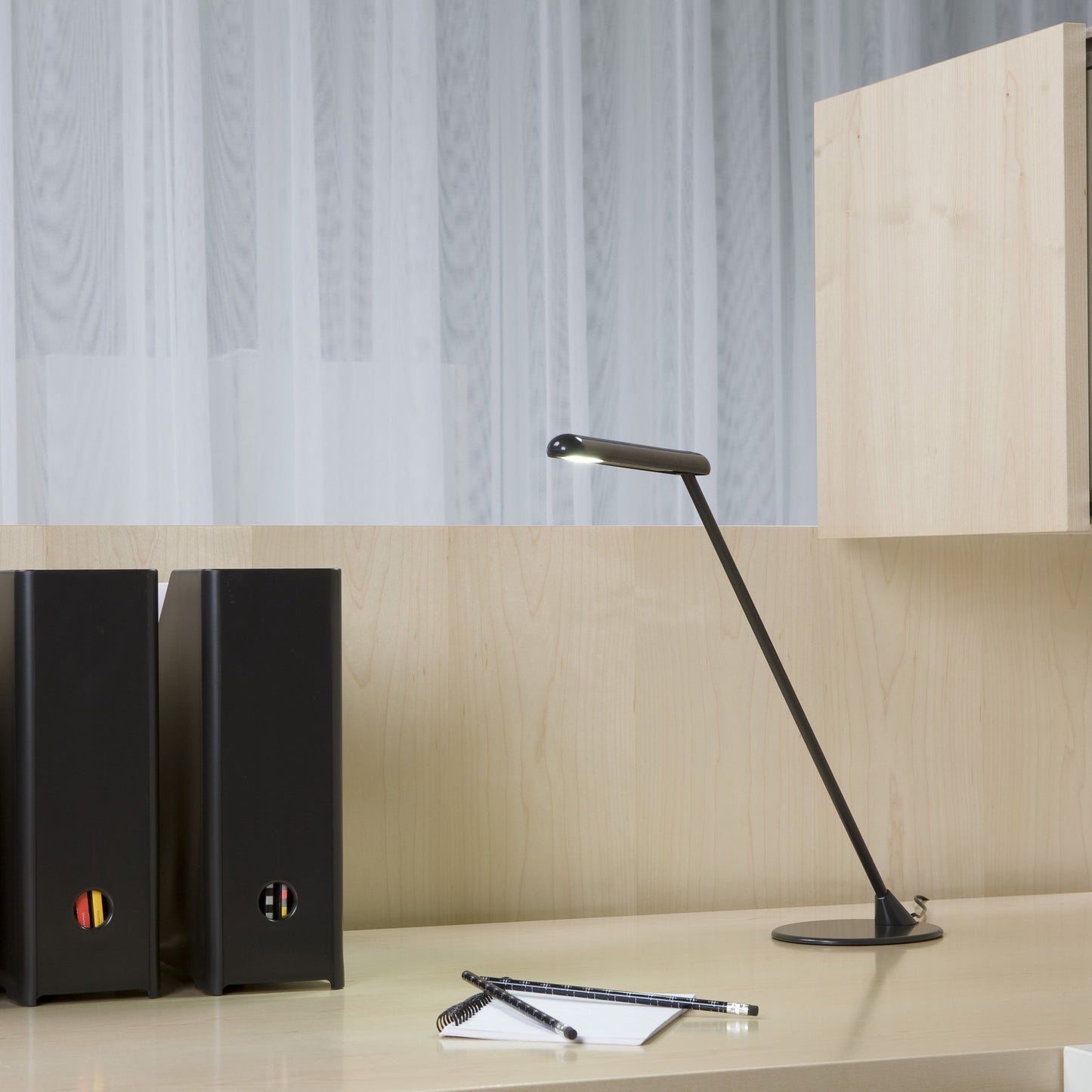 Graphite Satin Flute Personal Desk Lamp OPEN BOX