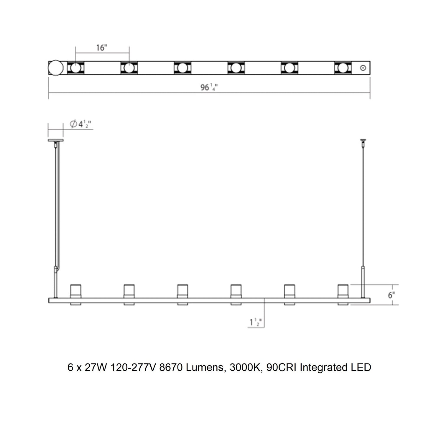 Intervals Linear LED Pendant Light