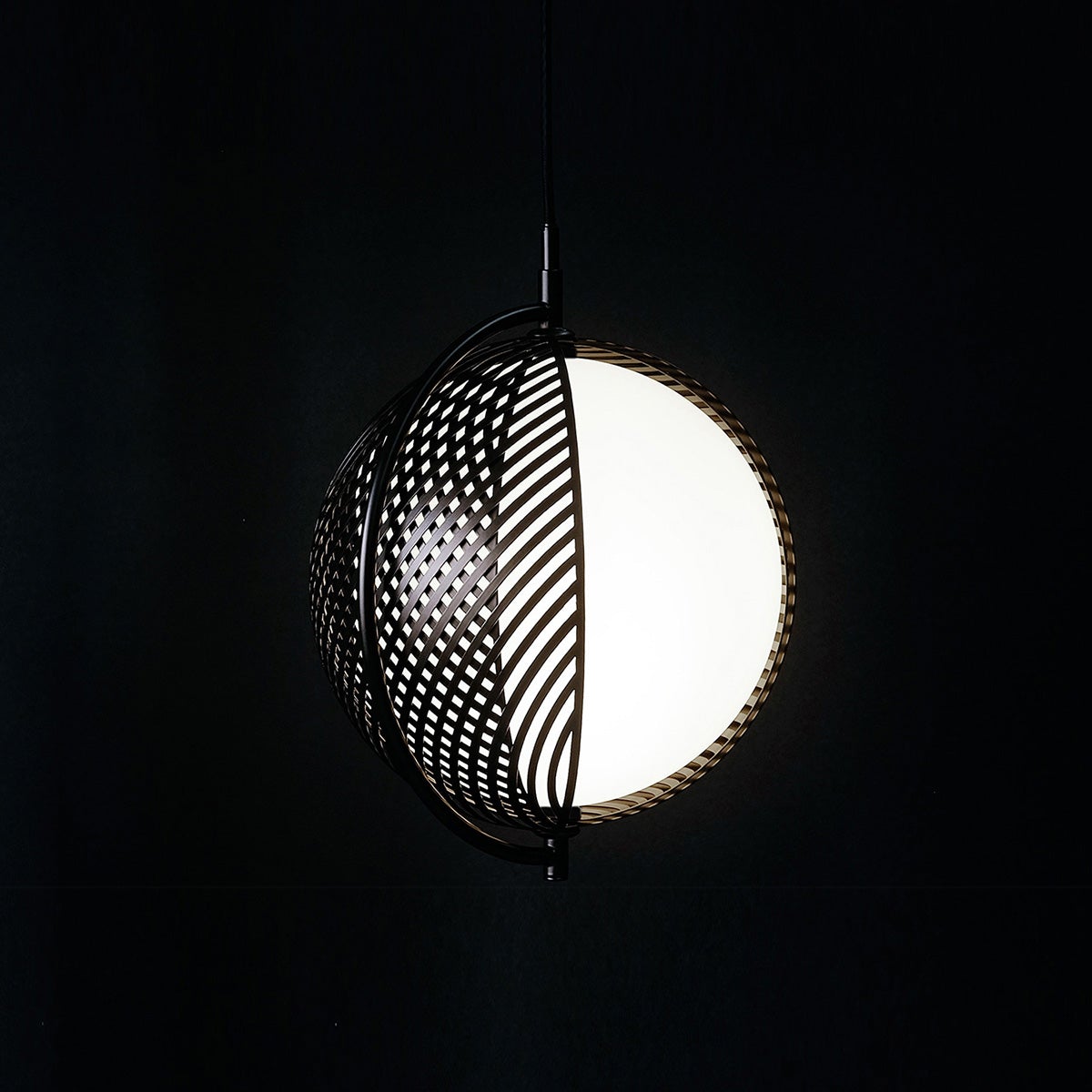 Drena Abstract Caged Sphere Pendant Light