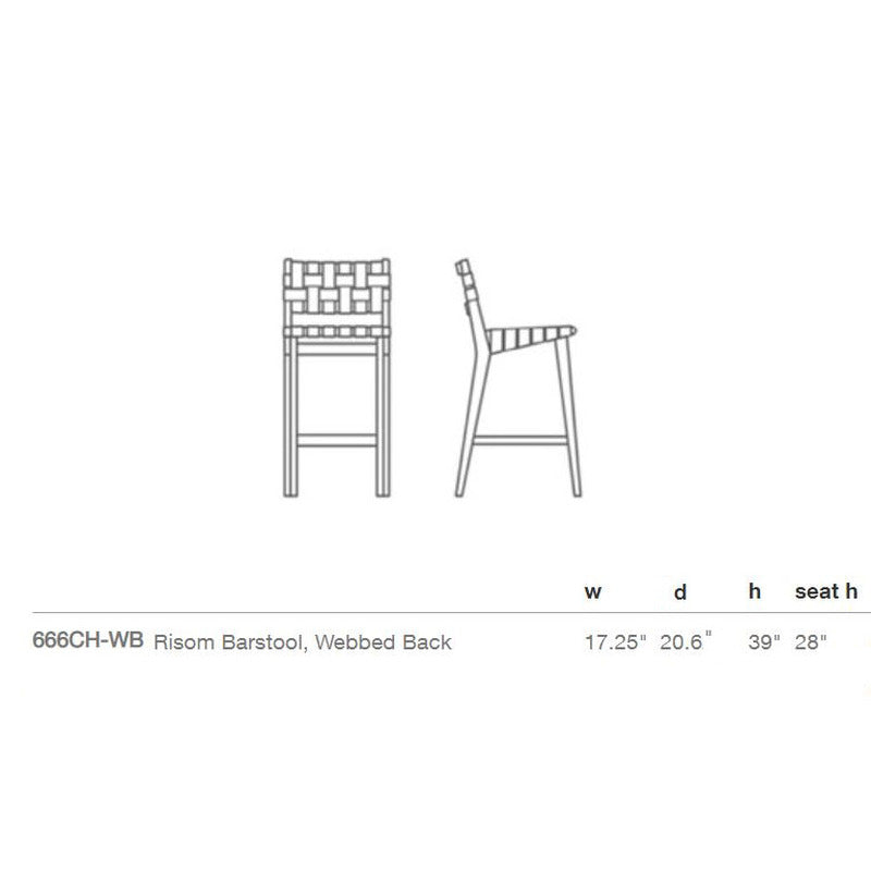 Risom Stool with Webbed Seat and Back