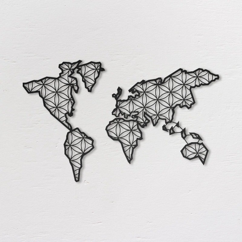 Liv - Metal World Map Wall Art - Novus Decor Wall Decor