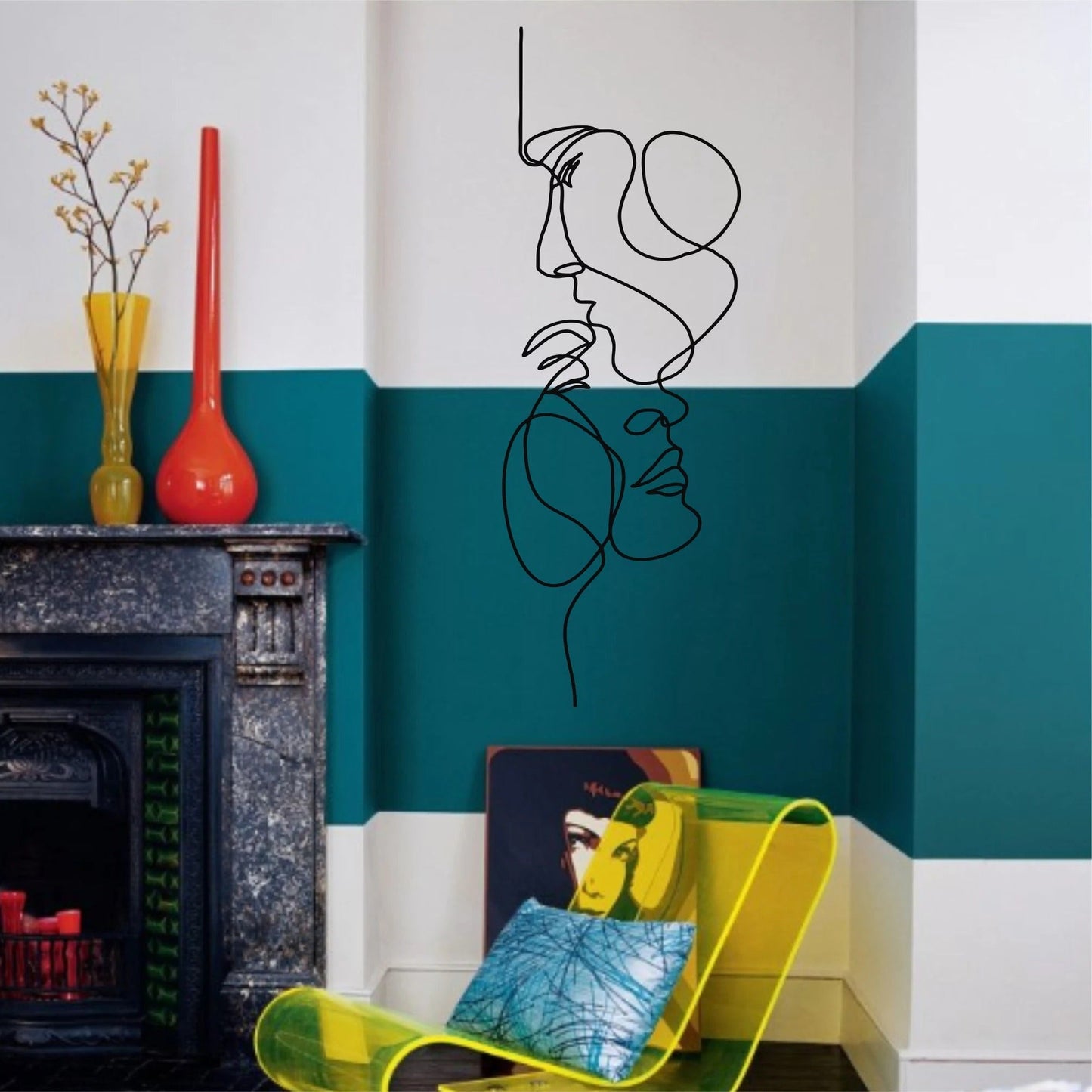 Love in Linear Metal Wall Art