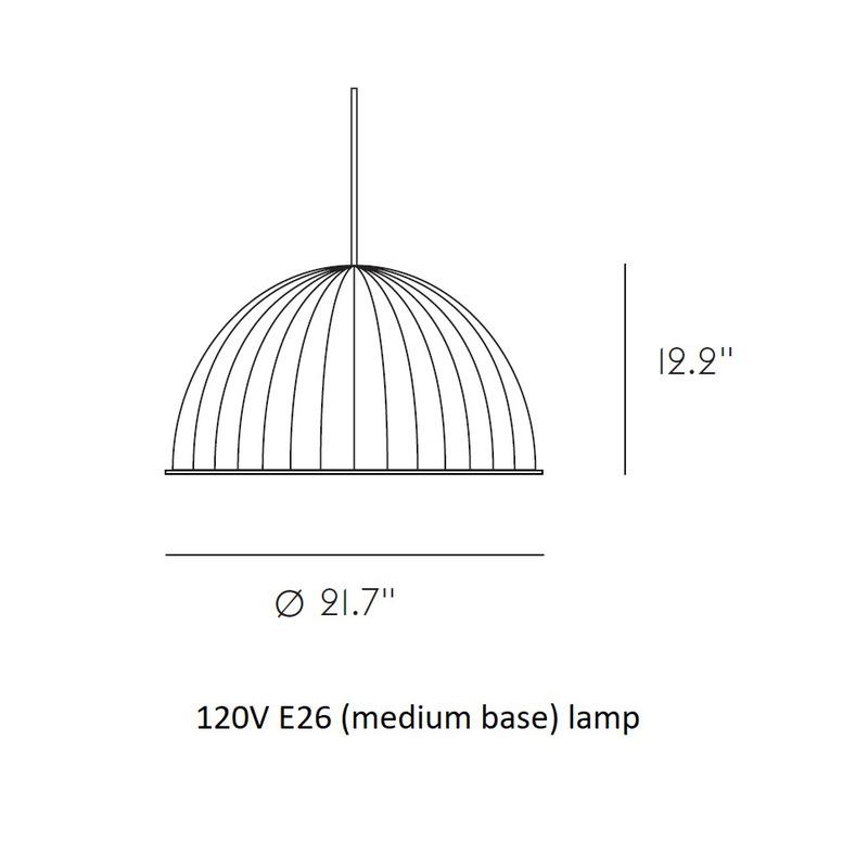 Black / Small: 21.7 in diameter Under The Bell Pendant Light - OPEN BOX