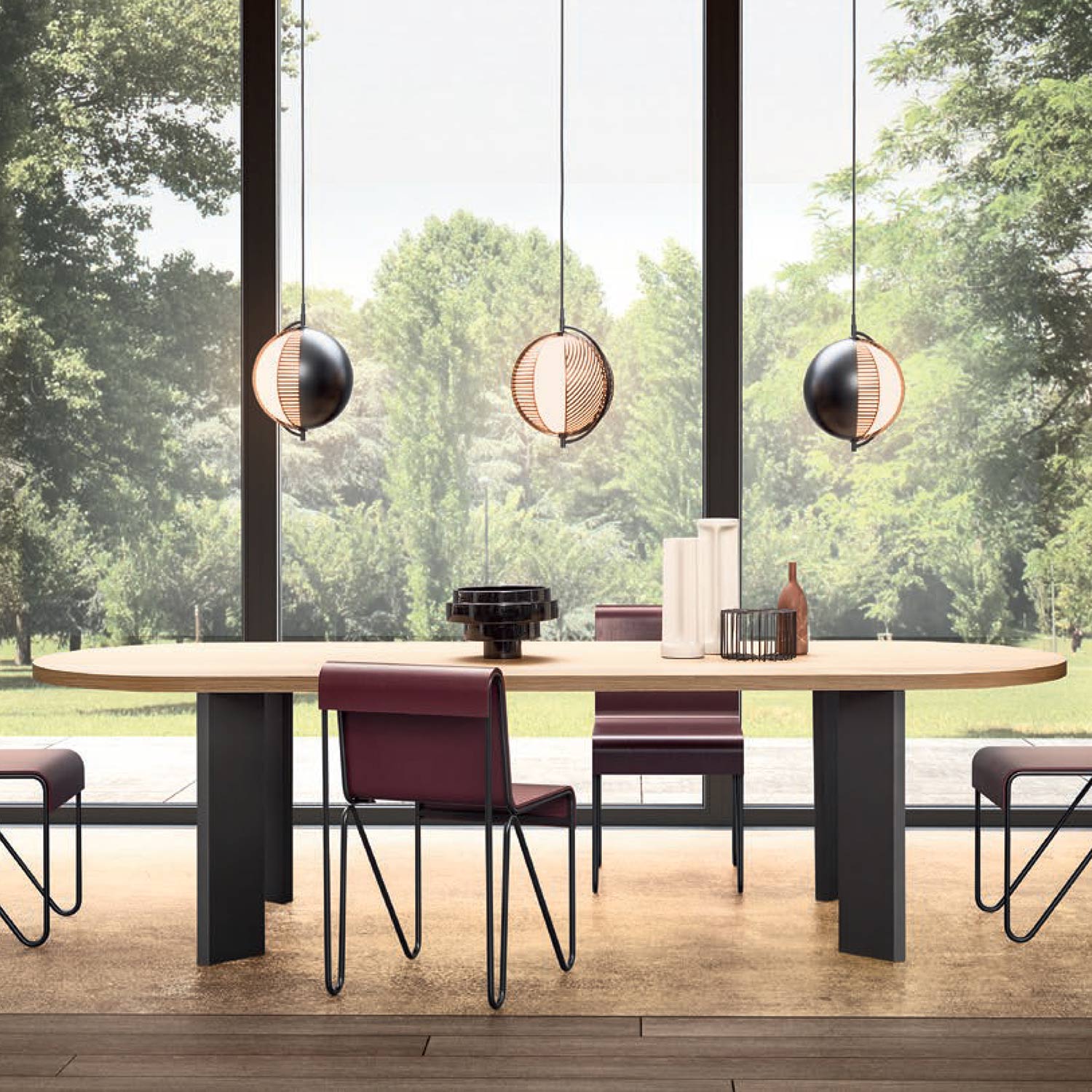 Drena Abstract Caged Sphere Pendant Light