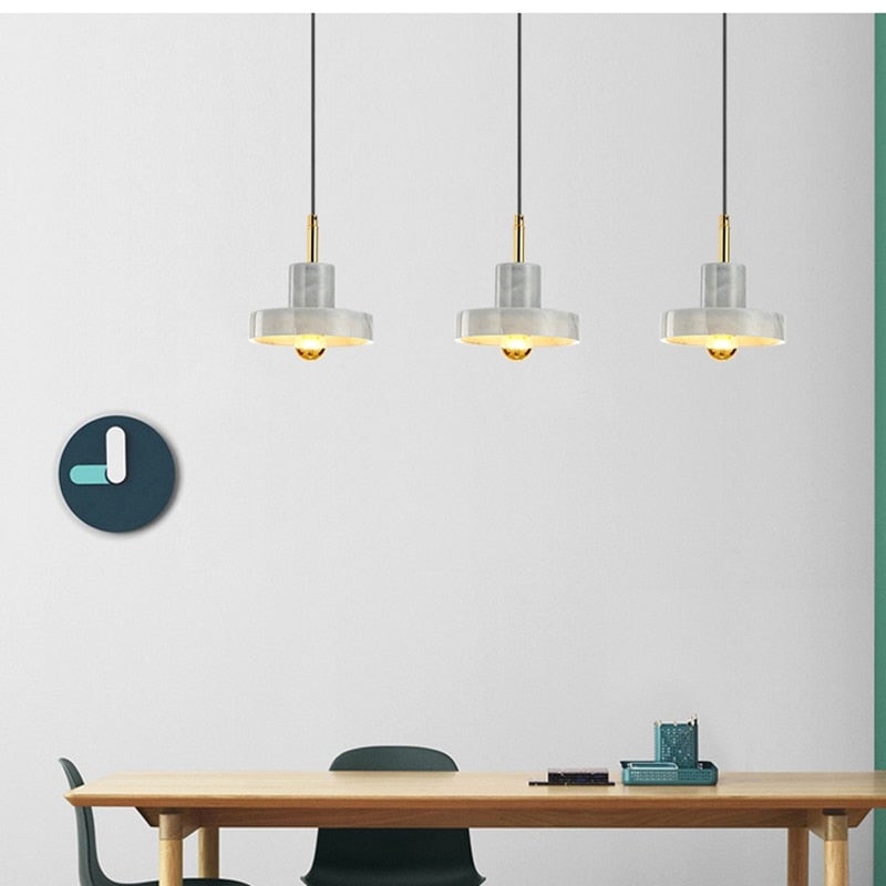 Galia Brass Marble Pendant Light