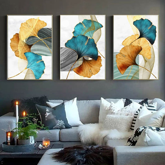 Gold and Sapphire Petals | Canvas Print
