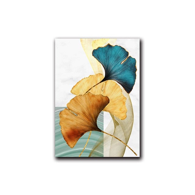 Gold and Sapphire Petals | Canvas Print