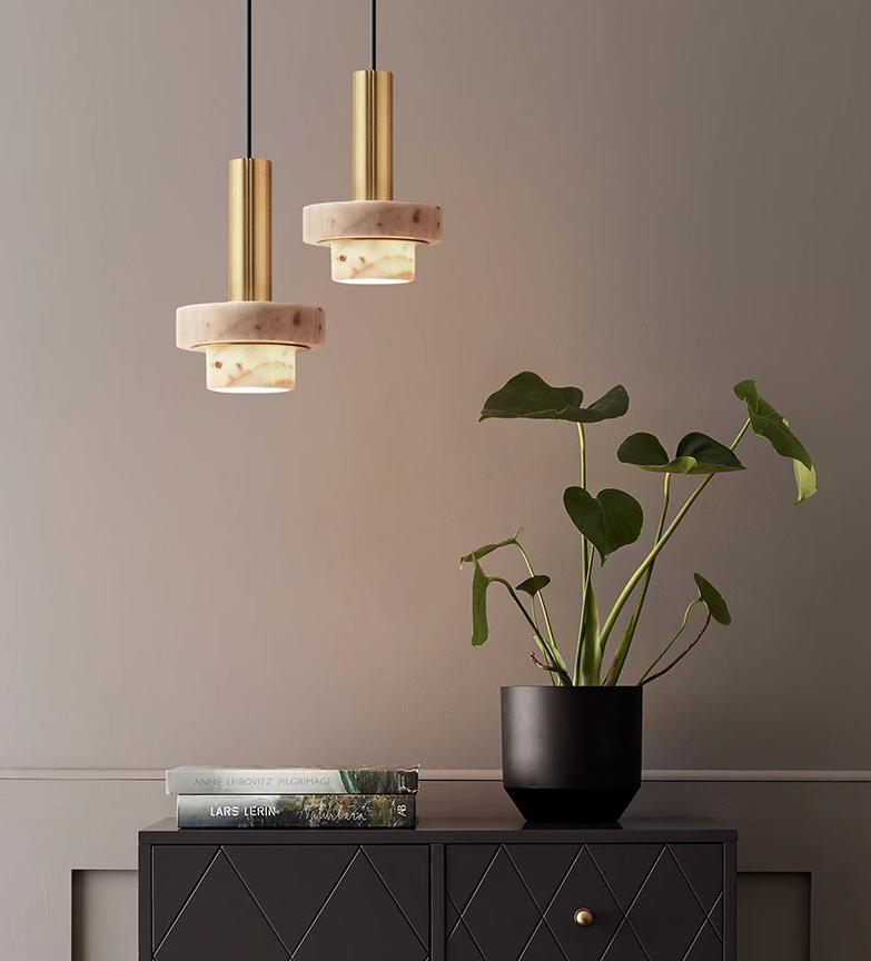 Lagri I Marble Brass Pendant Light