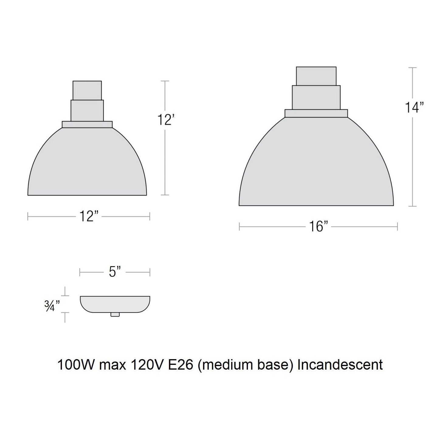 Deep Reflector Outdoor Pendant Light
