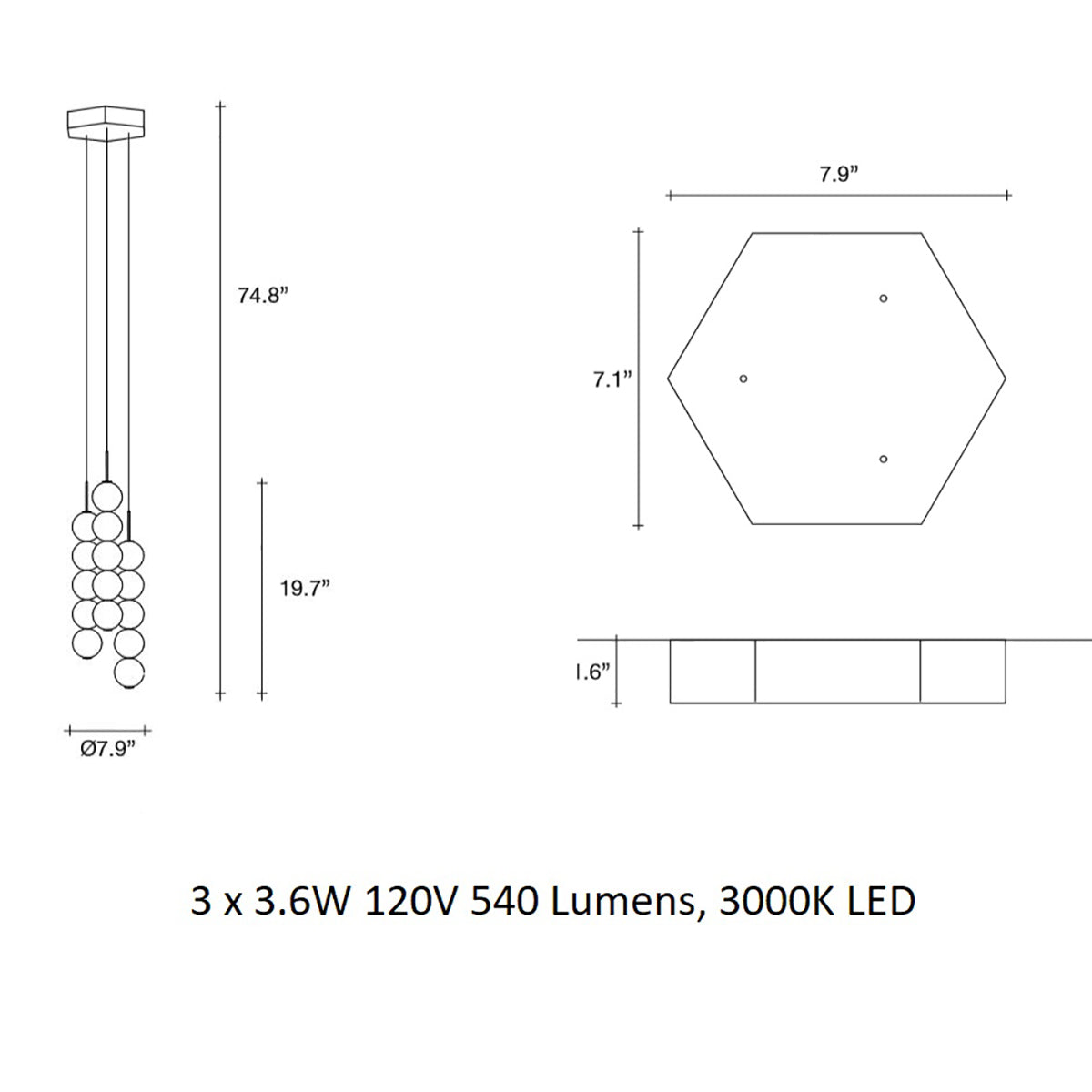 Abacus Multi Light Suspension Light