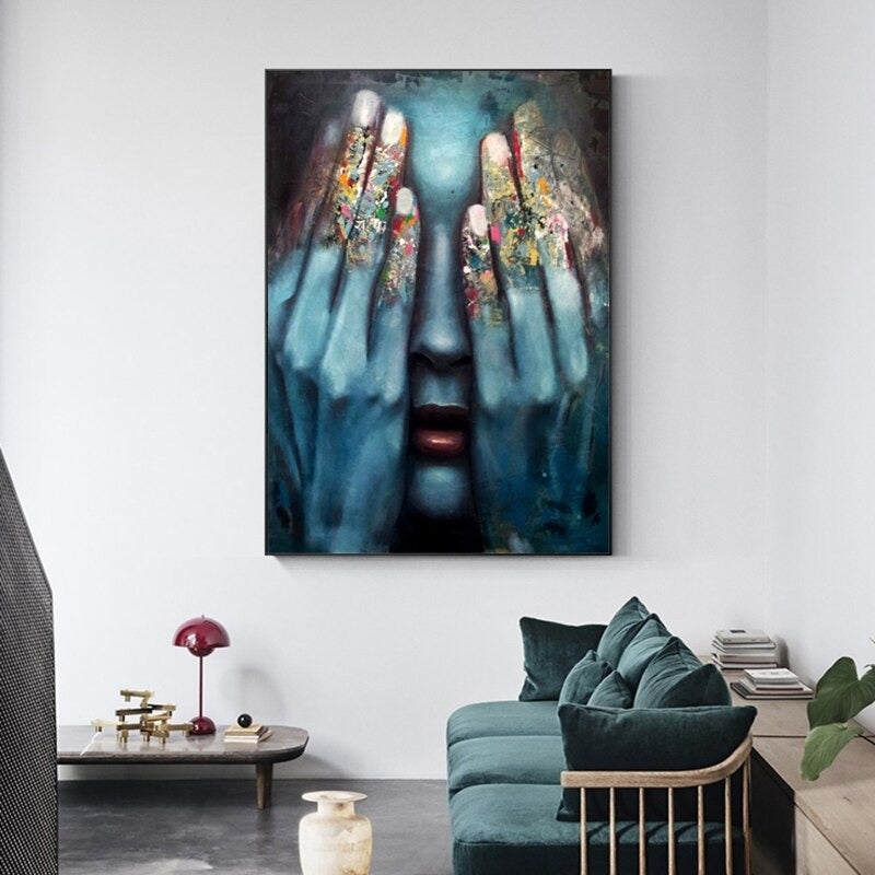 Woman in Hiding Canvas Prints