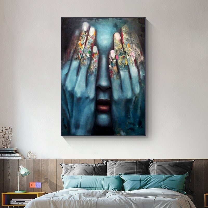 Woman in Hiding Canvas Prints